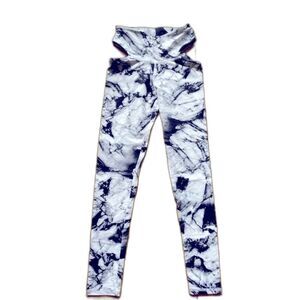 Varley $110 Rialto Tight w/ Cutouts, Granite Haze (marble print), Size XXS EUC